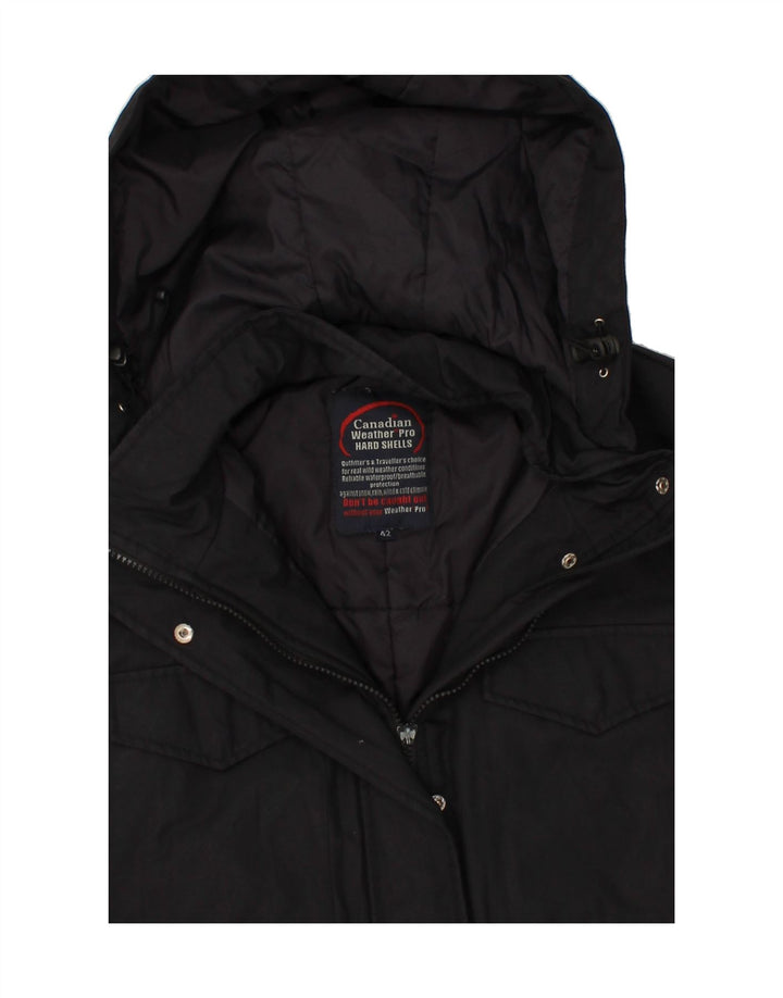 CANADIAN Womens Hooded Windbreaker Jacket IT 42 Medium Black Polyamide Vintage Canadian and Second-Hand Canadian from Messina Hembry 