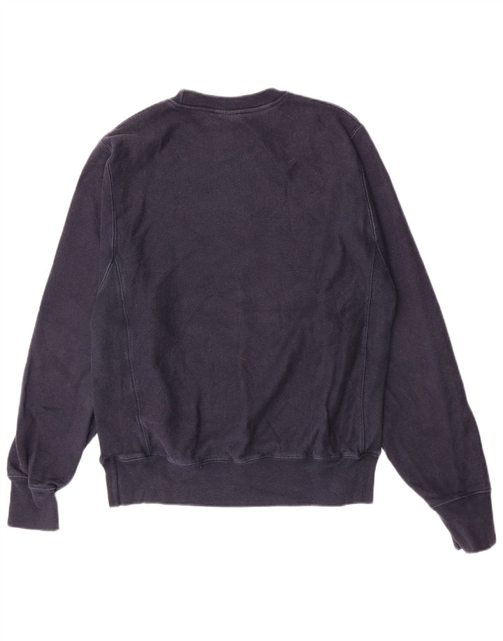 Champion Mens Reverse Weave Graphic Sweatshirt Jumper Small Navy Blue