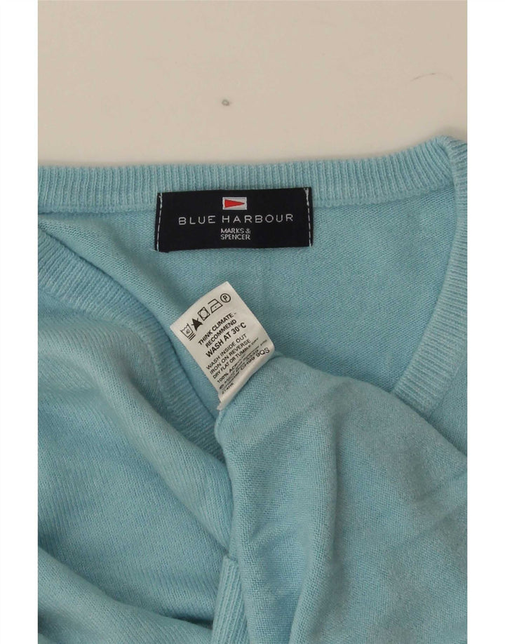Marks & Spencer Mens Blue Harbour V-Neck Jumper Sweater Large Acrylic