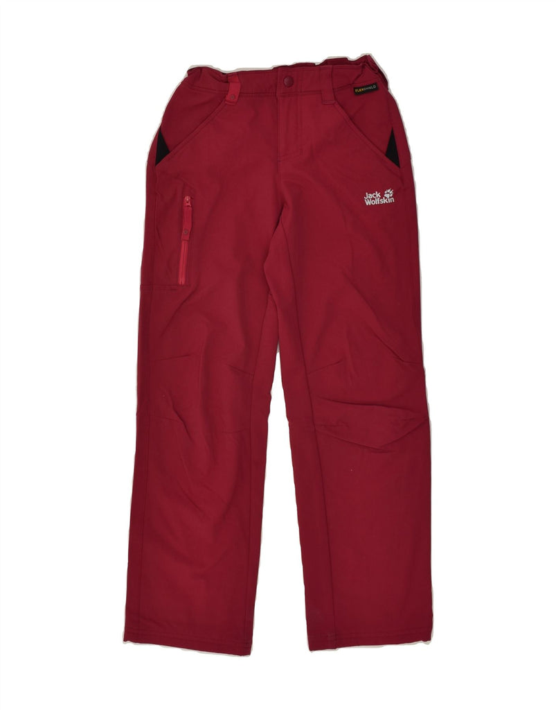 JACK WOLFSKIN Boys Straight Casual Trousers 9-10 Years W28 L28 Burgundy | Vintage Jack Wolfskin | Thrift | Second-Hand Jack Wolfskin | Used Clothing | Messina Hembry 