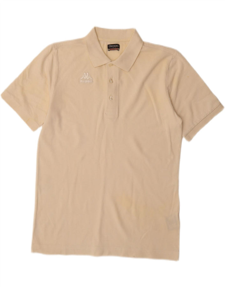 KAPPA Mens Polo Shirt Medium Off White Cotton