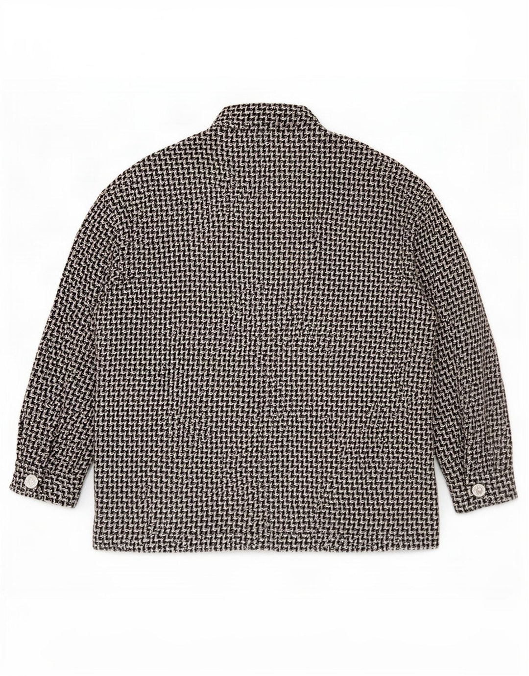 Zara Womens Oversized Bomber Jacket UK 14 Medium Black Houndstooth Cotton