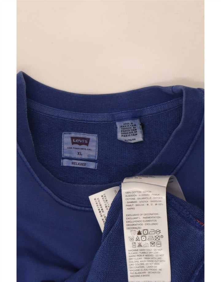 Levi's Mens Relaxed Graphic Fit Sweatshirt Jumper XL Blue Cotton