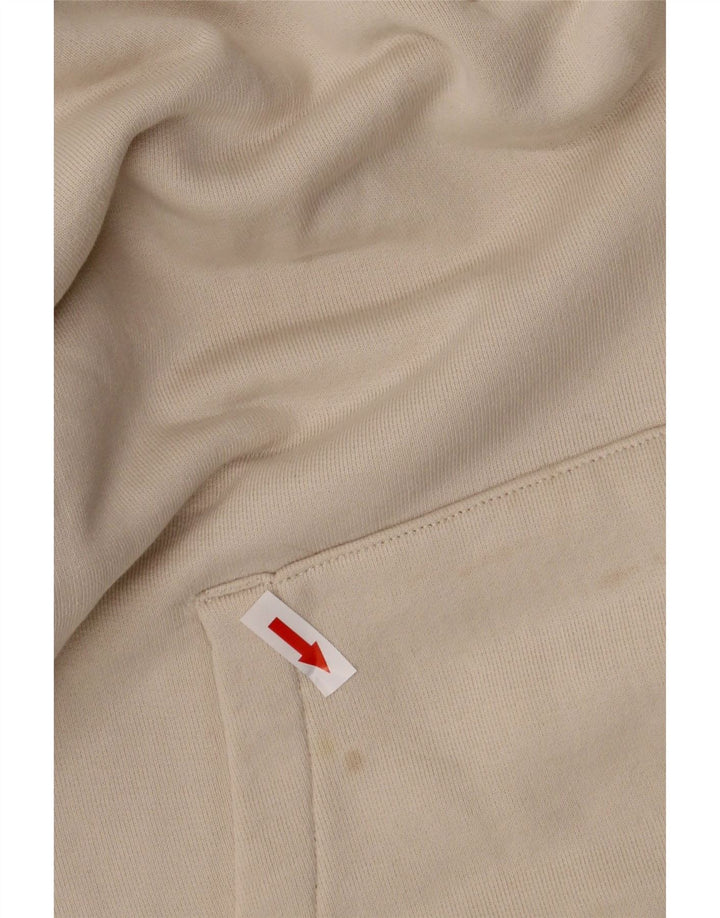 Zara Mens Zip Neck Sweatshirt Jumper Medium Beige Cotton