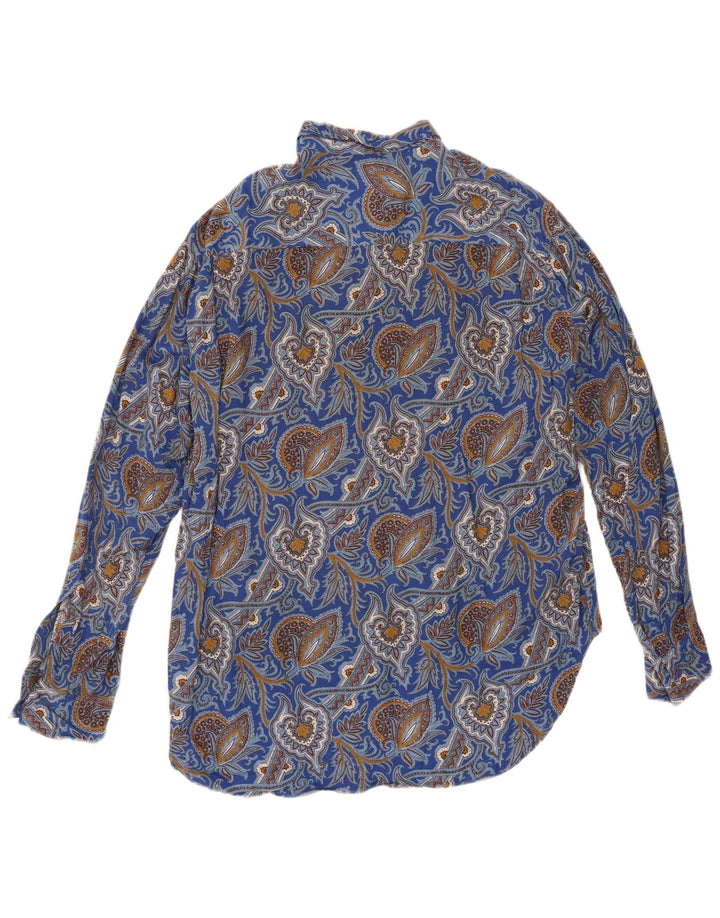 LE GARAGE Mens Shirt Medium Blue Paisley