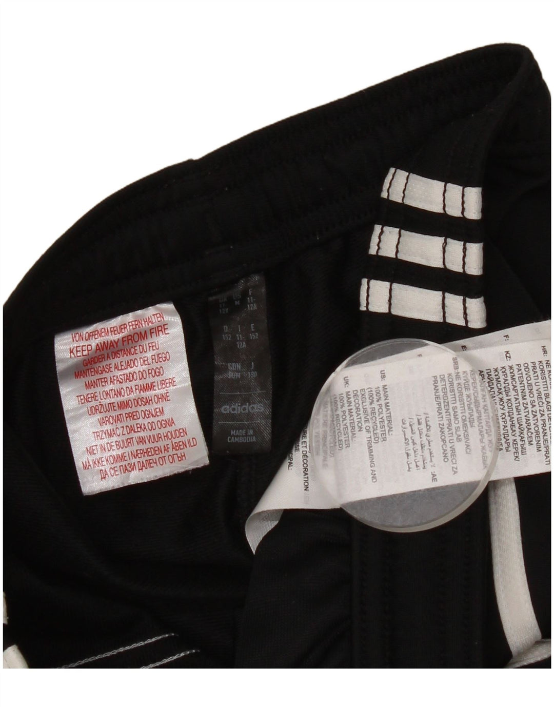 Adidas Boys Tracksuit Trousers 11-12 Years  Black Polyester