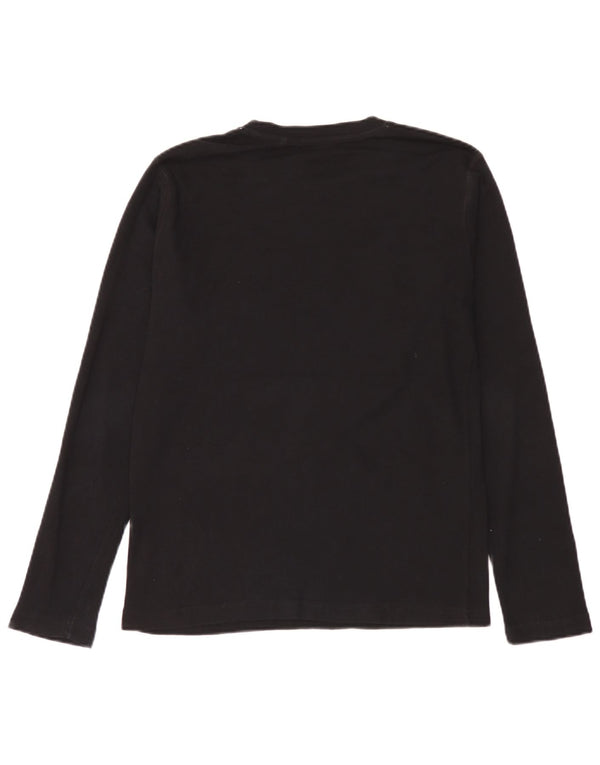 Guess Womens Graphic Top Long Sleeve UK 14 Large Black Cotton