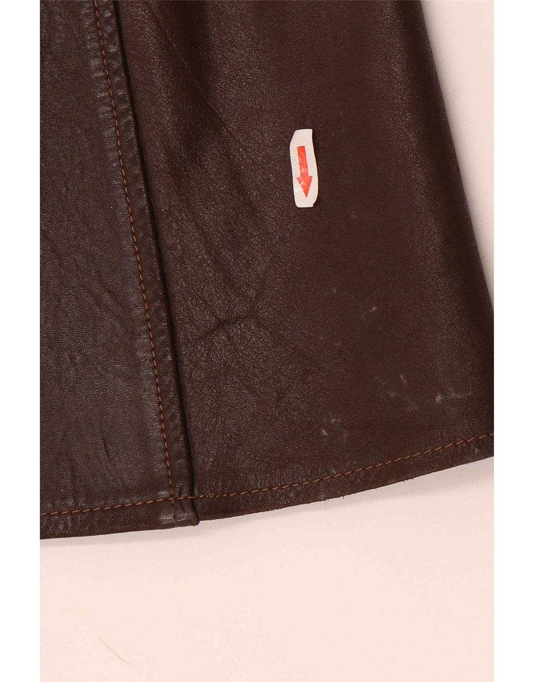 Vintage Womens Leather Coat UK 14 Medium Brown