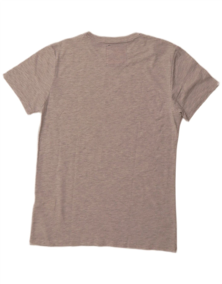 SUPERDRY Mens Graphic T-Shirt Top Medium Grey Cotton