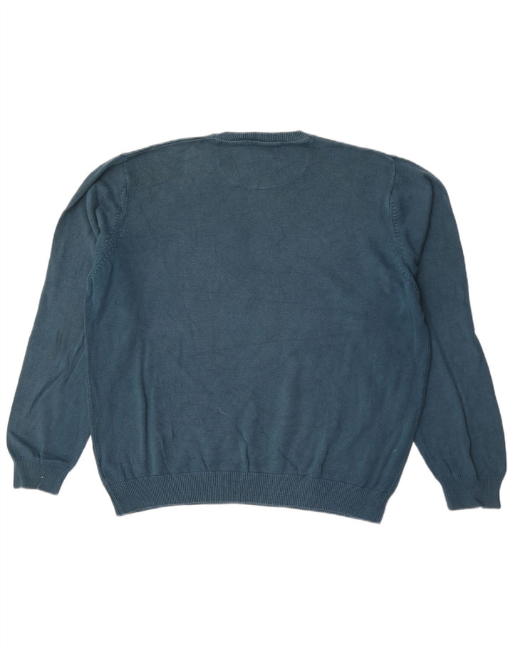 Marks & Spencer Mens Regular Fit Crew Neck Jumper Sweater XL Blue Cotton