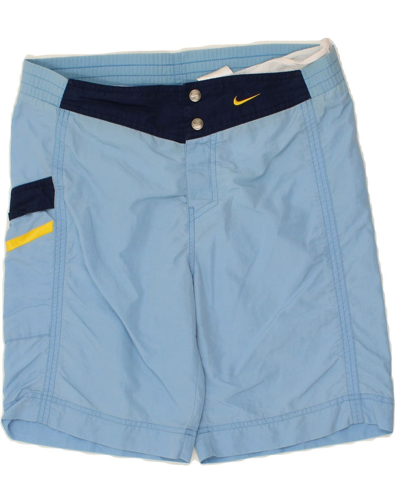 NIKE Boys Sport Shorts 14-15 Years Large  Blue Colourblock Polyester Vintage Nike and Second-Hand Nike from Messina Hembry 