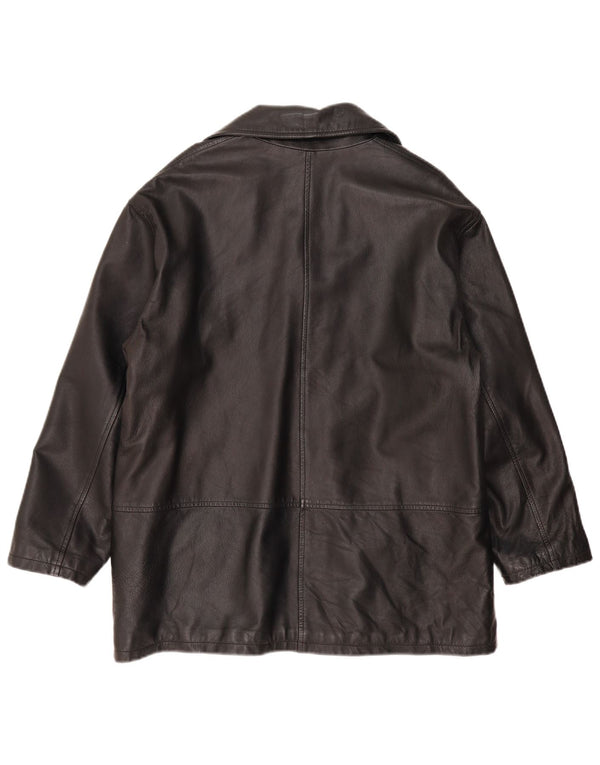 Conbipel Womens Loose Fit Leather Jacket IT 42 Medium Black