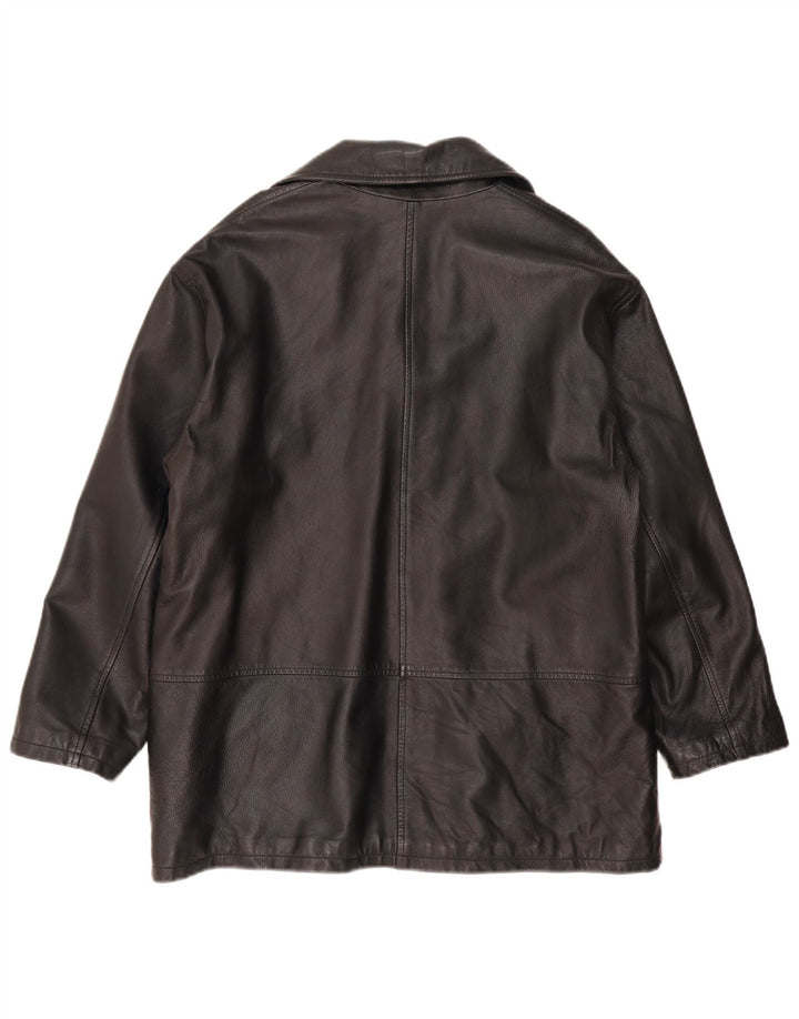 Conbipel Womens Loose Fit Leather Jacket IT 42 Medium Black