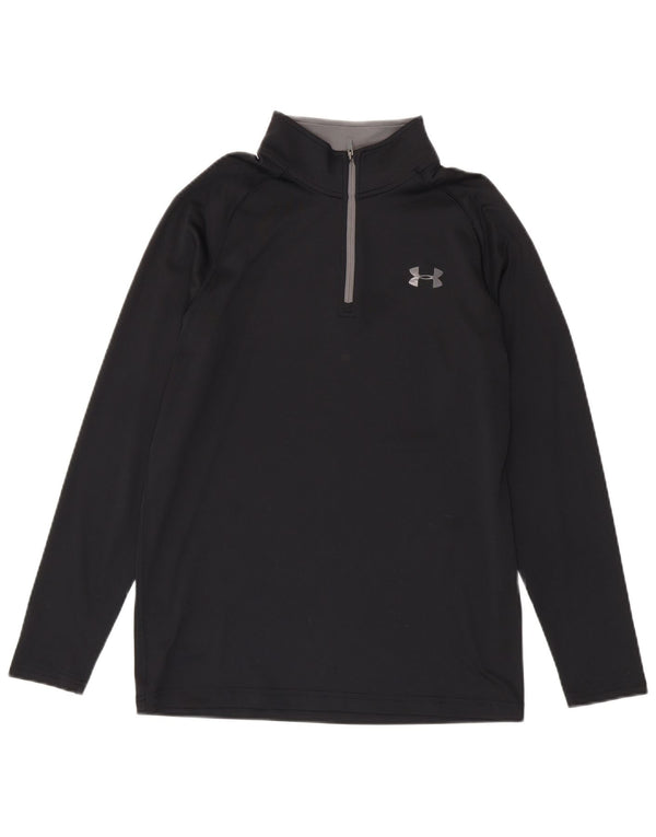 Under Armour Mens Heat Gear Zip Neck Pullover Tracksuit Top Small Black