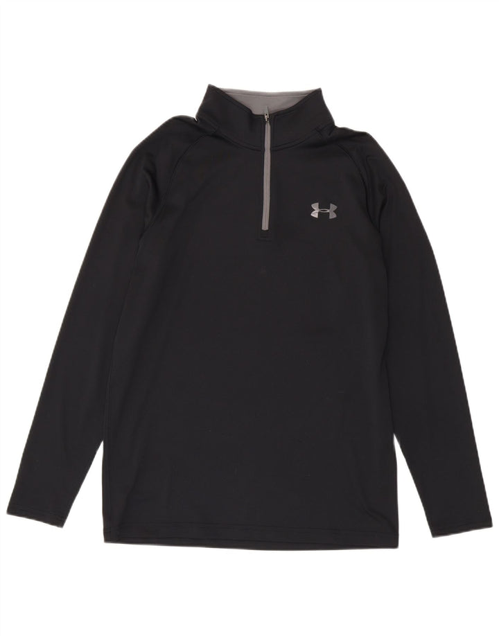 Under Armour Mens Heat Gear Zip Neck Pullover Tracksuit Top Small Black