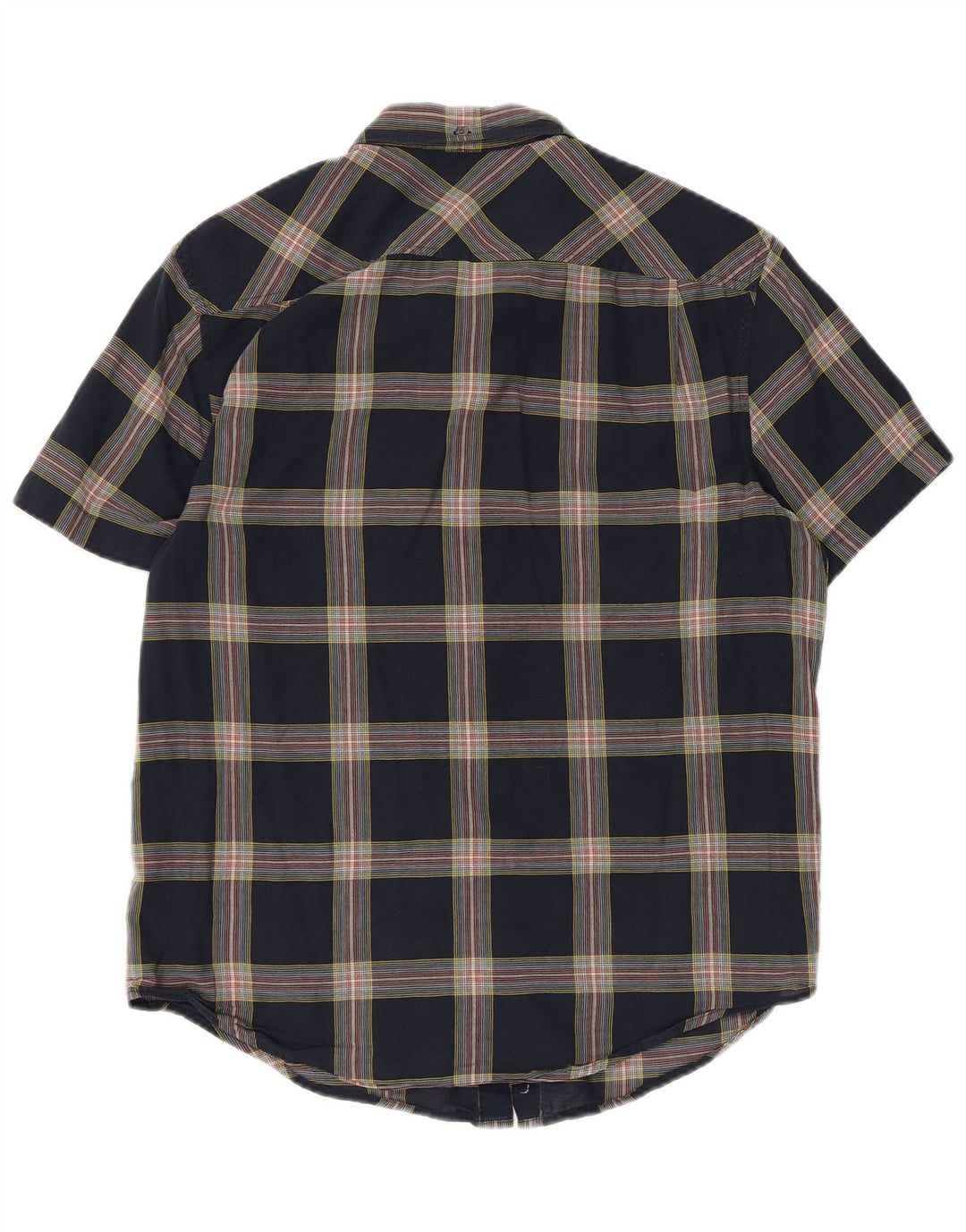 Penguin Mens Heritage Slim Fit Short Sleeve Shirt Medium Navy Blue Check