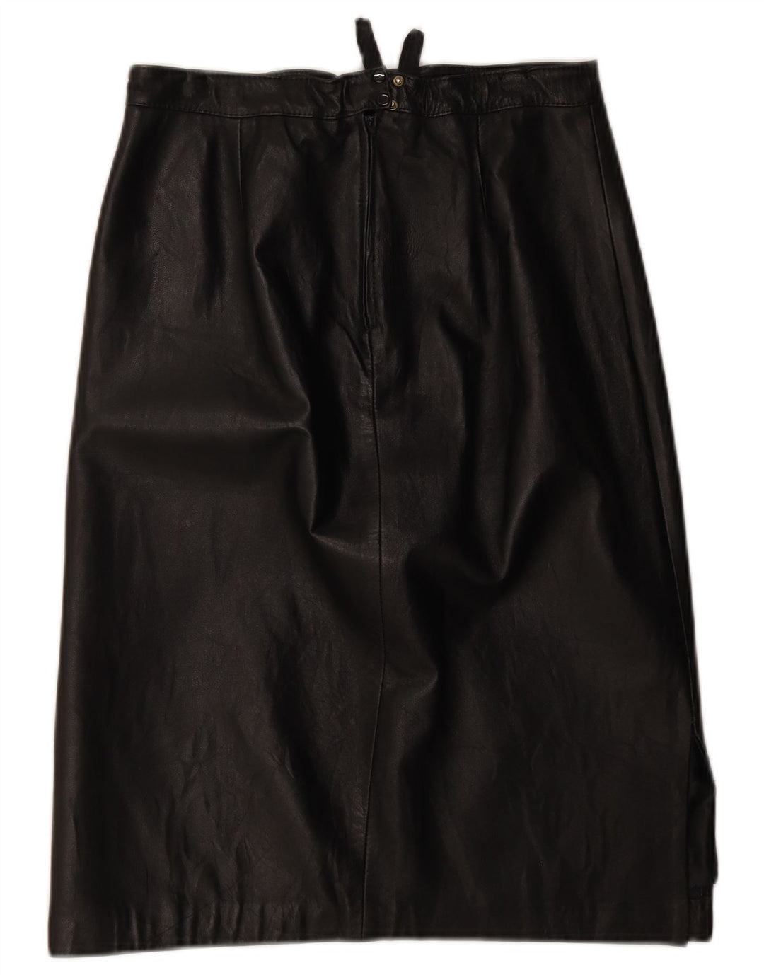 Vintage Womens Leather Skirt W28 Medium Black