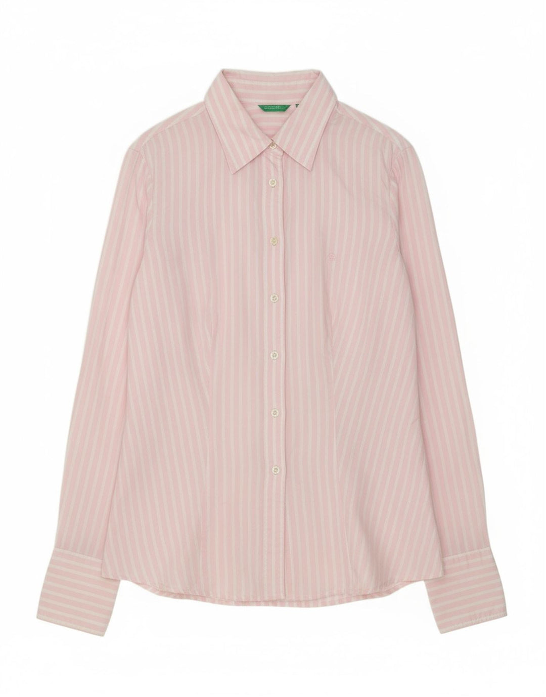 BENETTON Womens Shirt UK 14 Medium Pink Striped