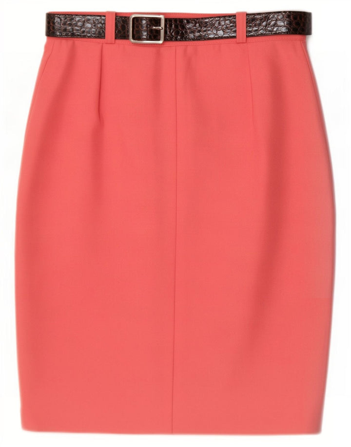 Vintage Womens Pencil Skirt Medium W30 Pink Polyester