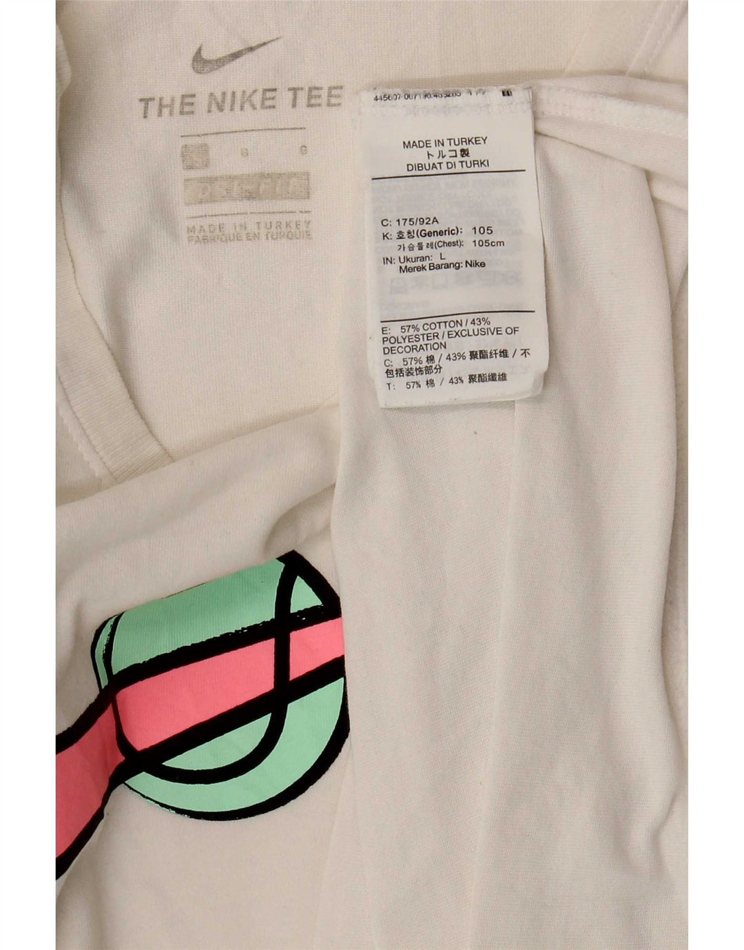 Nike Mens Graphic T-Shirt Top Large White Cotton