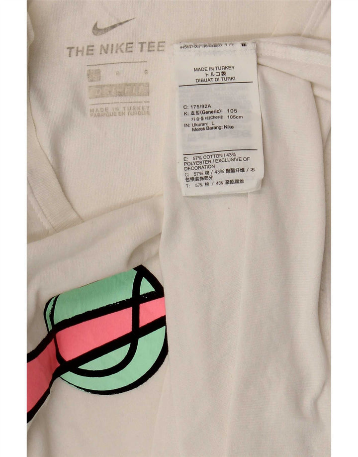Nike Mens Graphic T-Shirt Top Large White Cotton