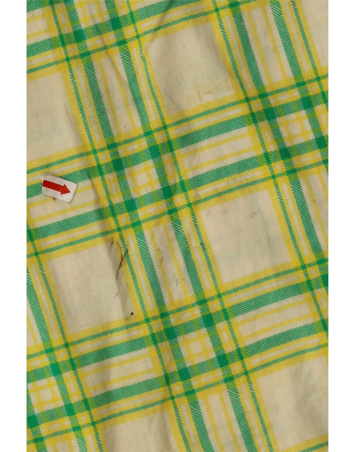 CASUCCI Mens Short Sleeve Shirt Large Green Check