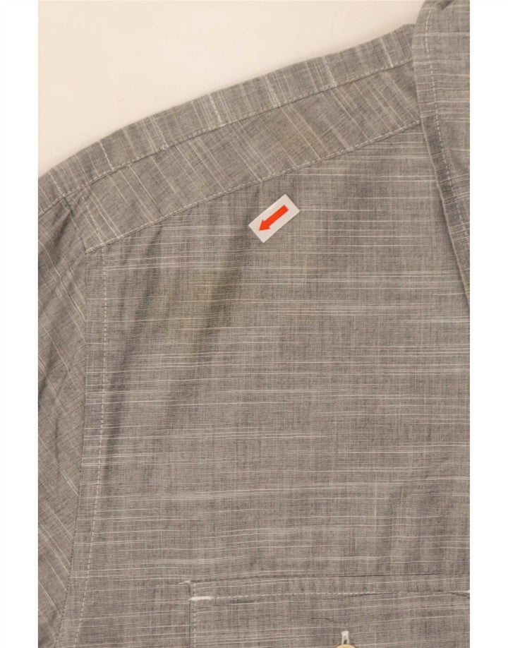Quiksilver Mens Shirt XL Grey Striped Cotton