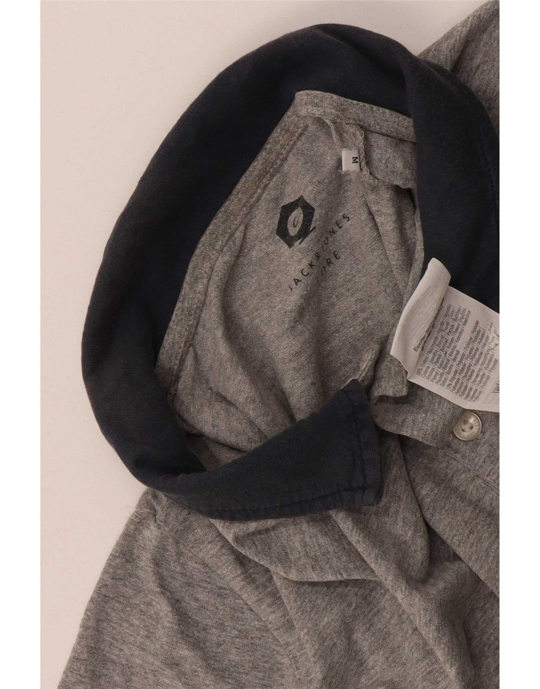 Jack & Jones Mens Polo Shirt Medium Grey Colourblock Cotton