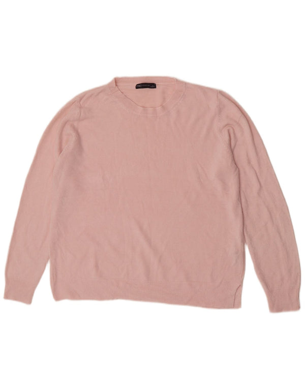 Marks & Spencer Womens Boat Neck Jumper Sweater UK 18 XL Pink Acrylic