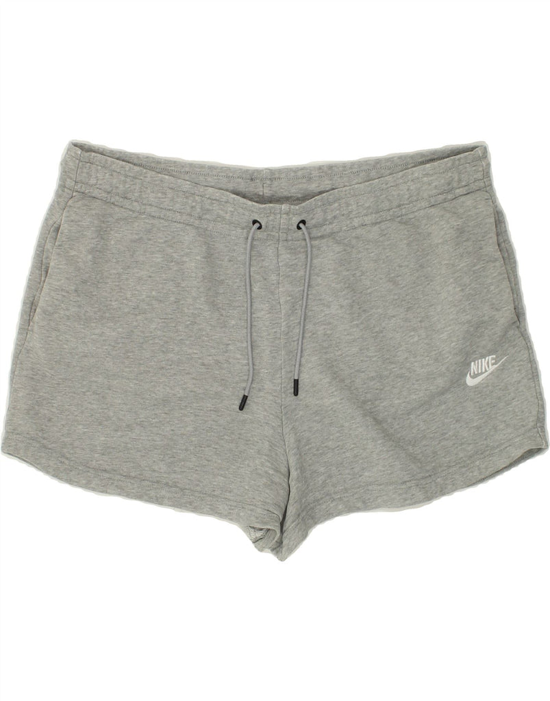 NIKE Womens Sport Shorts UK 16 Large Grey Cotton | Vintage Nike | Thrift | Second-Hand Nike | Used Clothing | Messina Hembry 