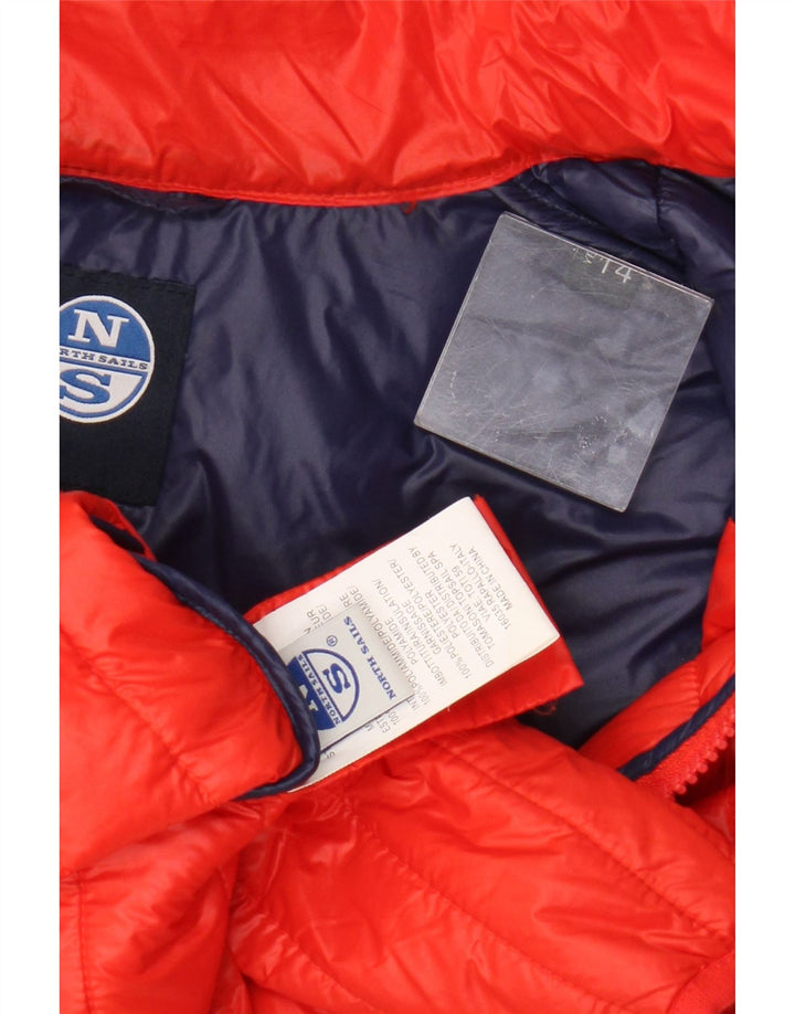 North Sails Girls Padded Gilet 13-14 Years Orange Colourblock Polyamide