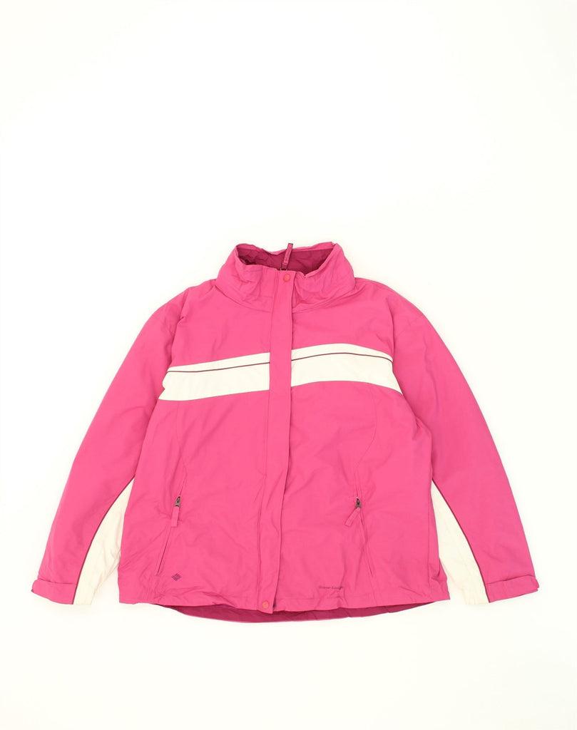 COLUMBIA Womens Windbreaker Jacket UK 16 Large Pink Colourblock Nylon | Vintage Columbia | Thrift | Second-Hand Columbia | Used Clothing | Messina Hembry 