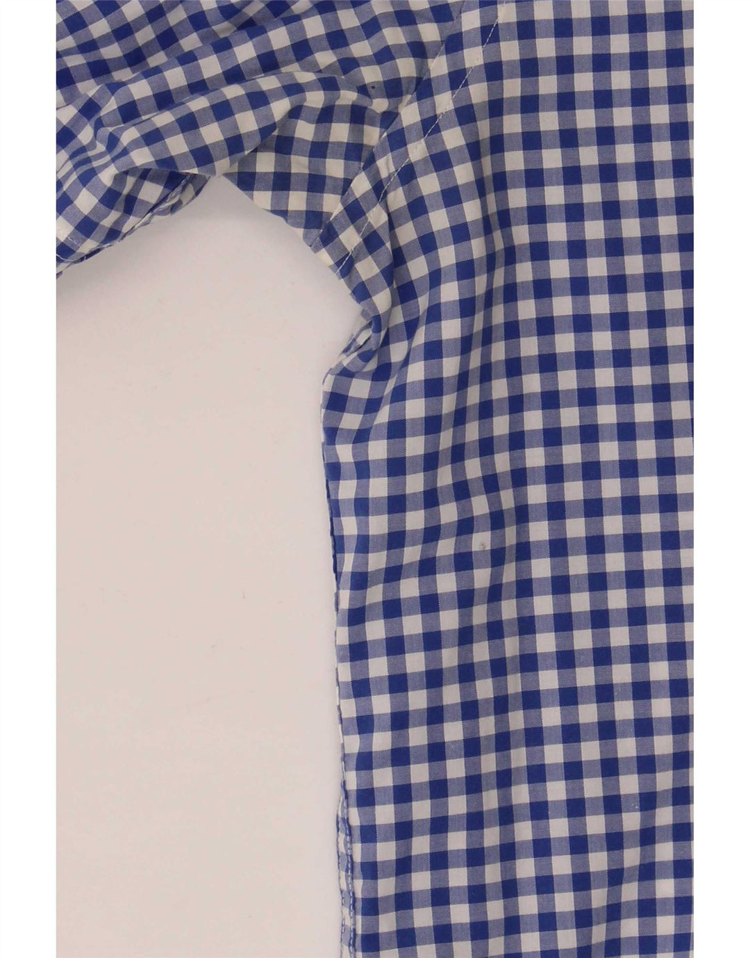 Gant Mens Short Sleeve Shirt Size 39/40 15 3/4 Medium Blue Gingham Cotton