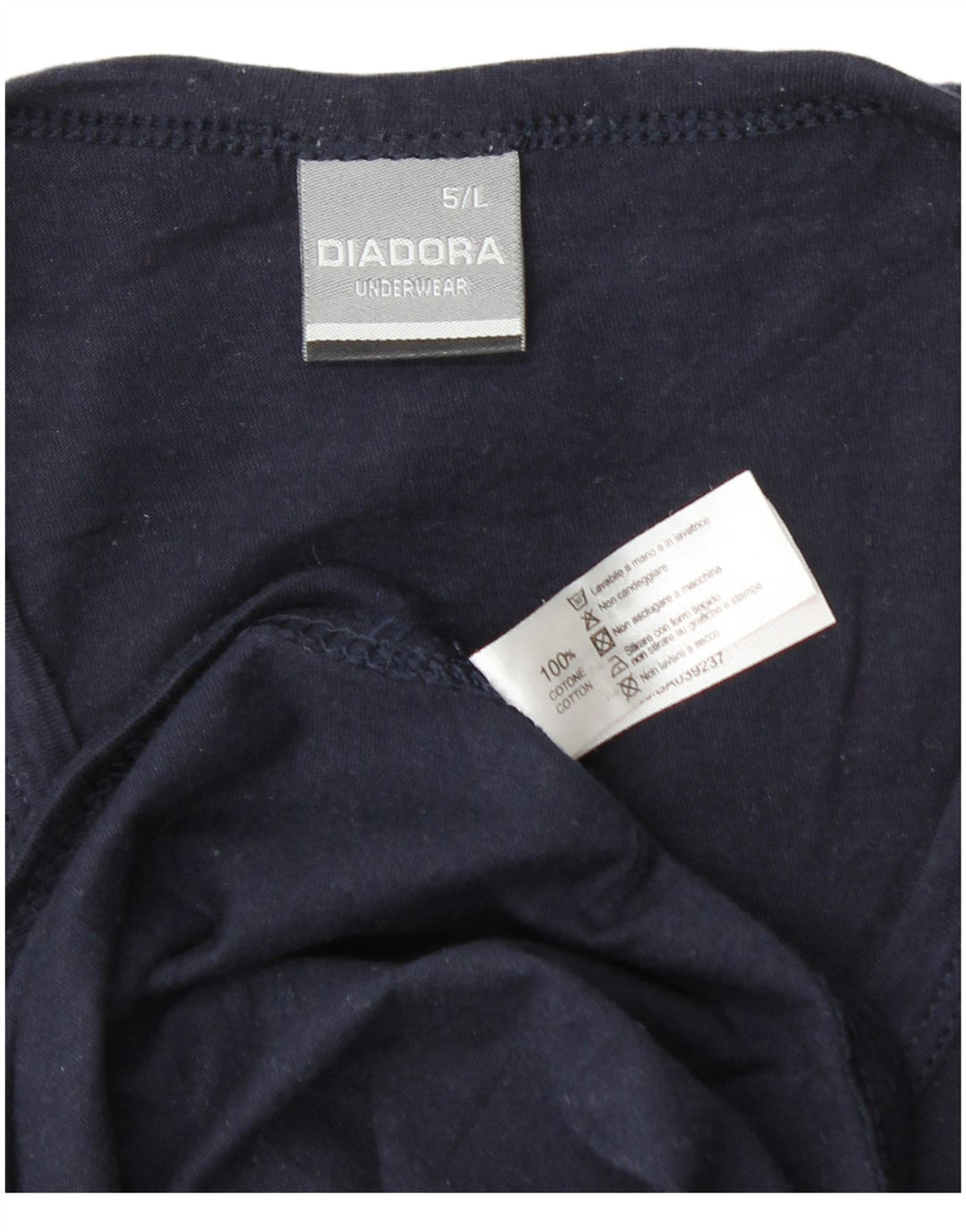 Diadora Mens T-Shirt Top Large Navy Blue Cotton