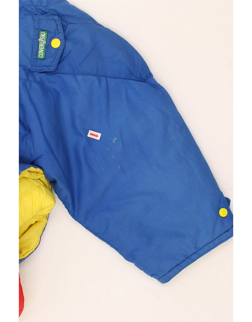 ENRICO COVERI Mens Graphic Ski Jacket UK 34 XS Multicoloured Colourblock | Vintage Enrico Coveri | Thrift | Second-Hand Enrico Coveri | Used Clothing | Messina Hembry 