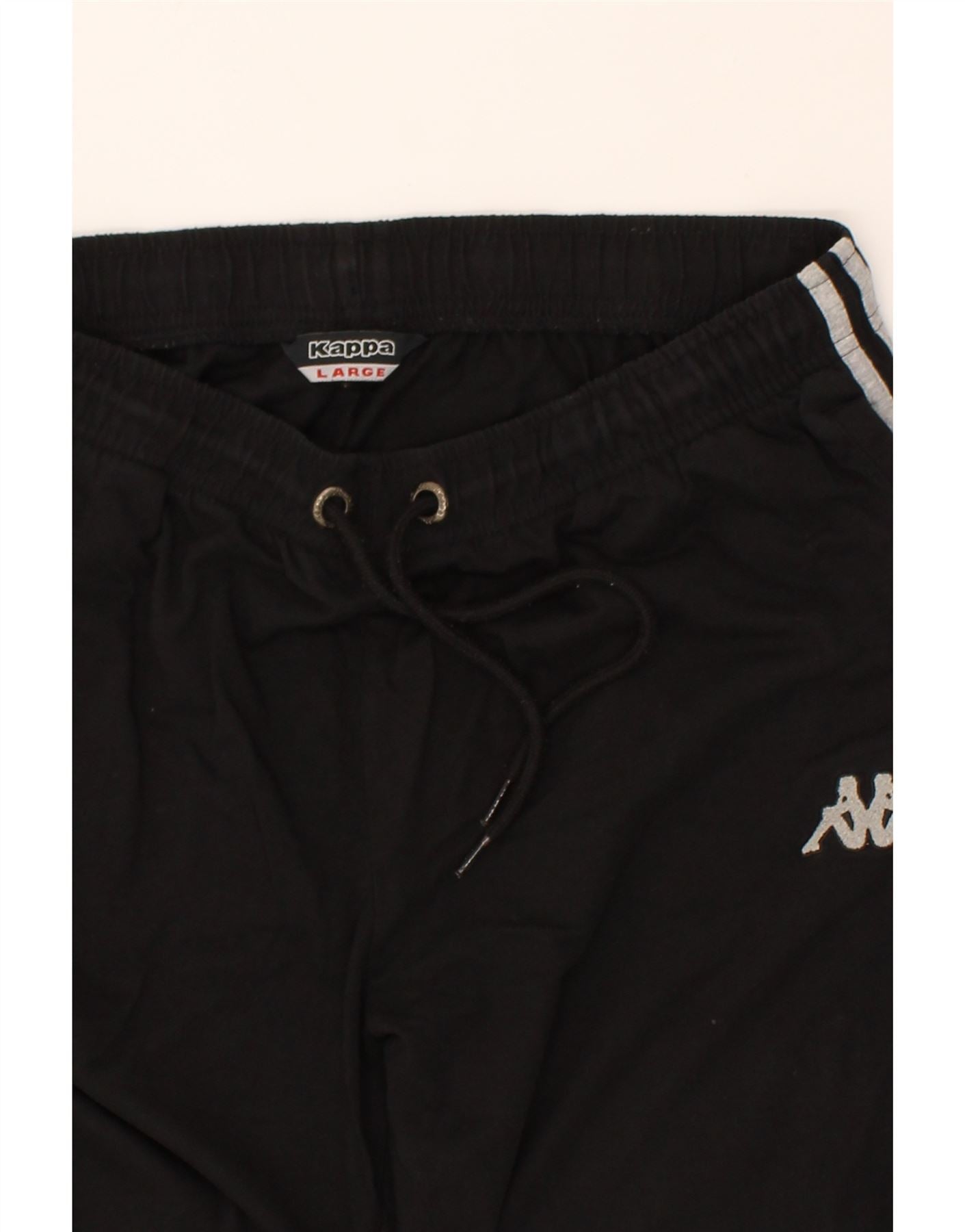 KAPPA Mens Tracksuit Trousers Joggers Large Black Cotton | Vintage Kappa | Thrift | Second-Hand Kappa | Used Clothing | Messina Hembry