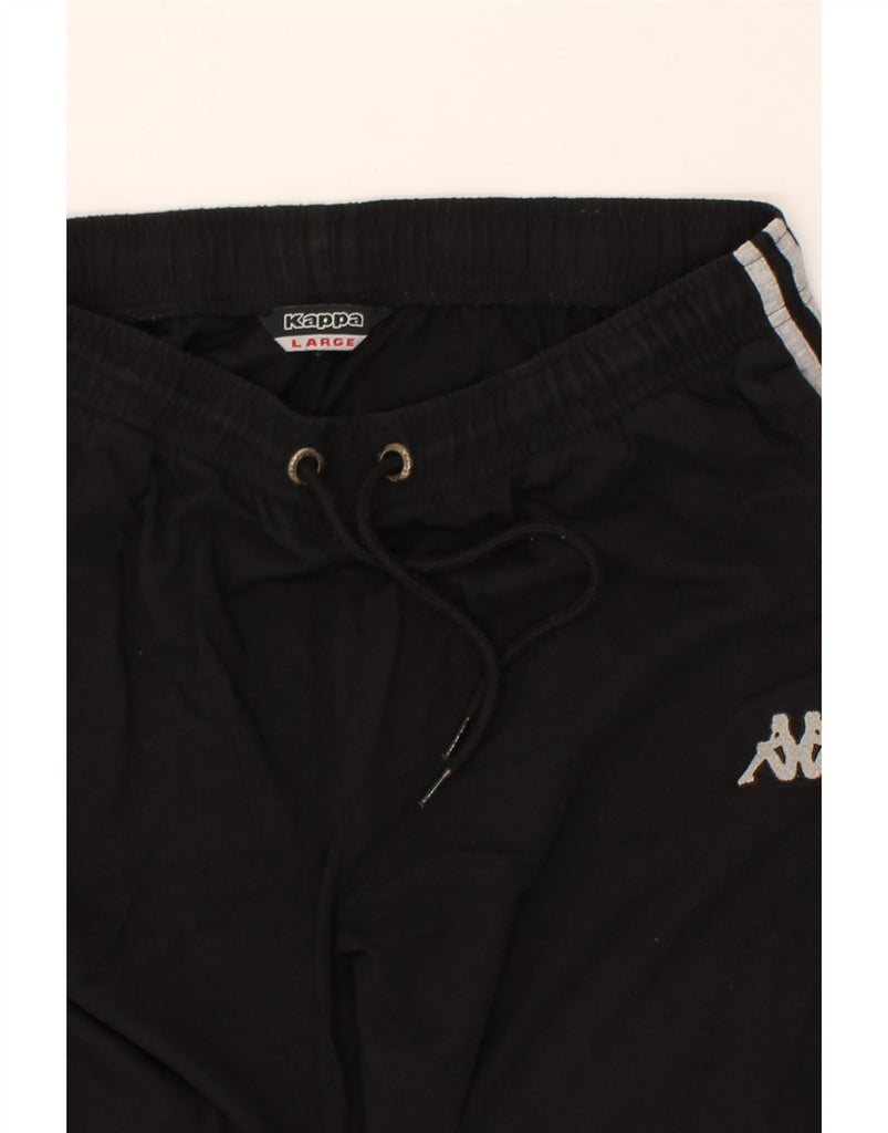 KAPPA Mens Tracksuit Trousers Joggers Large Black Cotton | Vintage Kappa | Thrift | Second-Hand Kappa | Used Clothing | Messina Hembry 