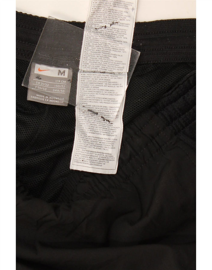 NIKE Mens Tracksuit Trousers Joggers Medium Black Colourblock Polyester