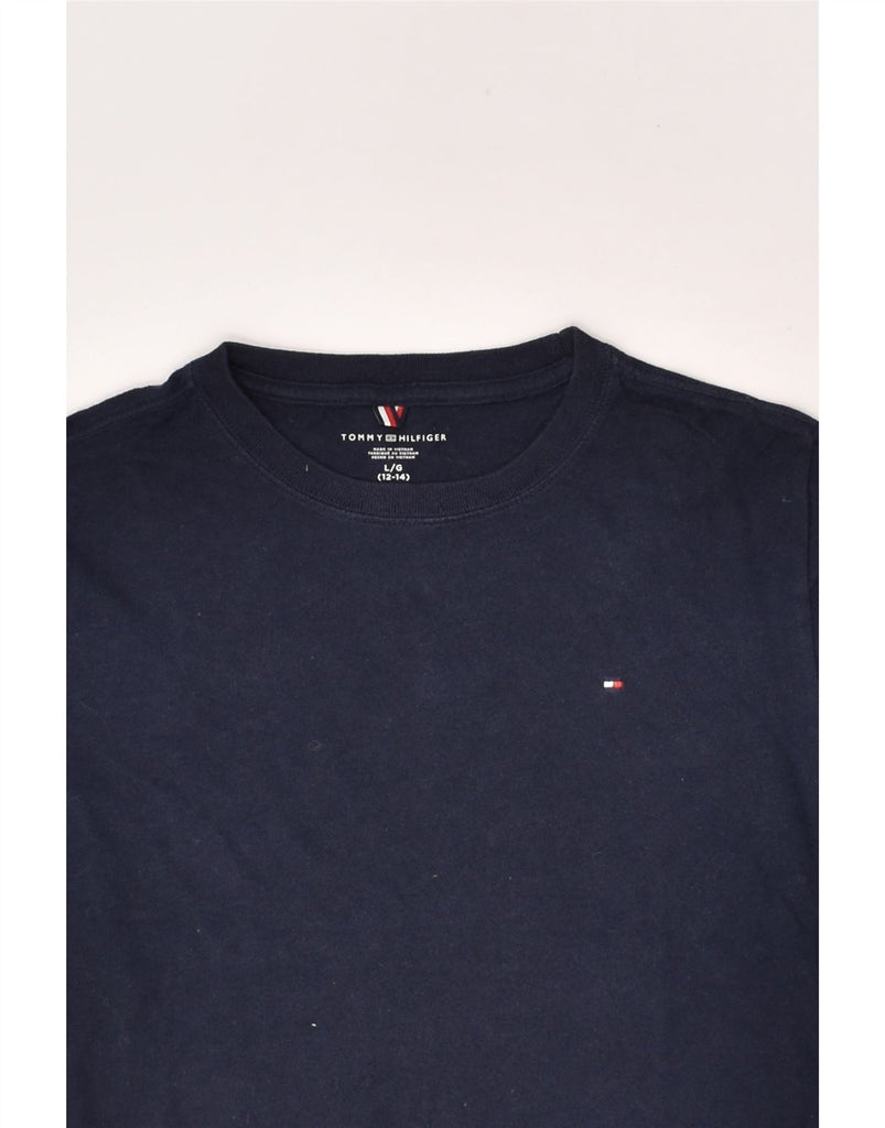 TOMMY HILFIGER Boys T-Shirt Top 12-13 Years Large  Navy Blue Cotton | Vintage Tommy Hilfiger | Thrift | Second-Hand Tommy Hilfiger | Used Clothing | Messina Hembry 