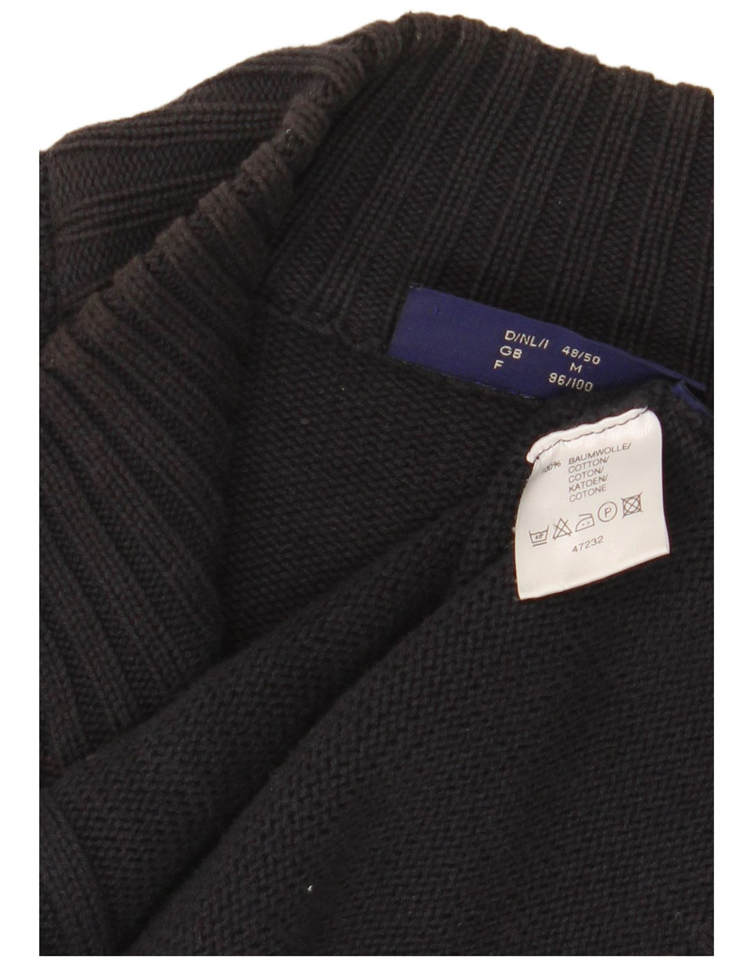 COTTON REPUBLIC Mens Cardigan Sweater Medium Navy Blue Cotton