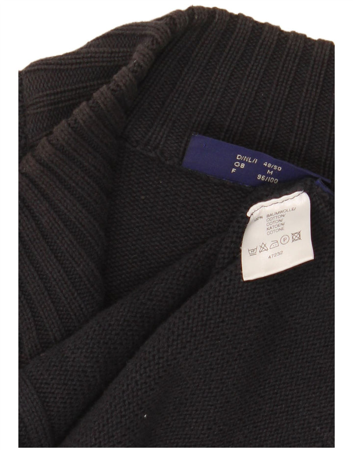 COTTON REPUBLIC Mens Cardigan Sweater Medium Navy Blue Cotton