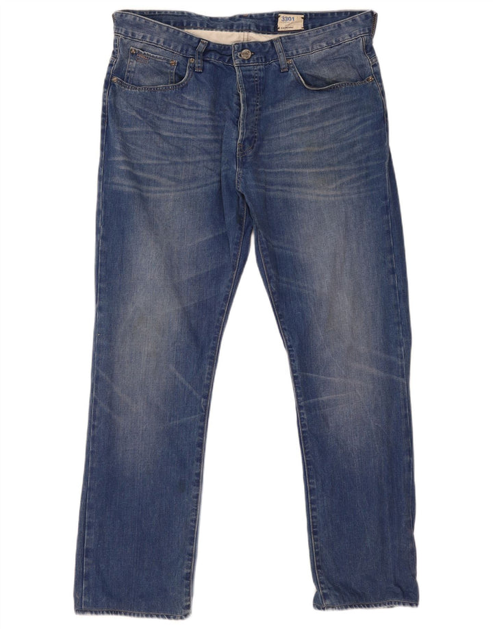 G-Star Mens Slim Jeans W38 L32 Blue Cotton