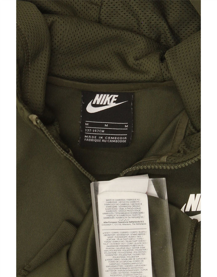 Nike Boys Zip Hoodie Sweater 10-11 Years Medium  Khaki Polyester