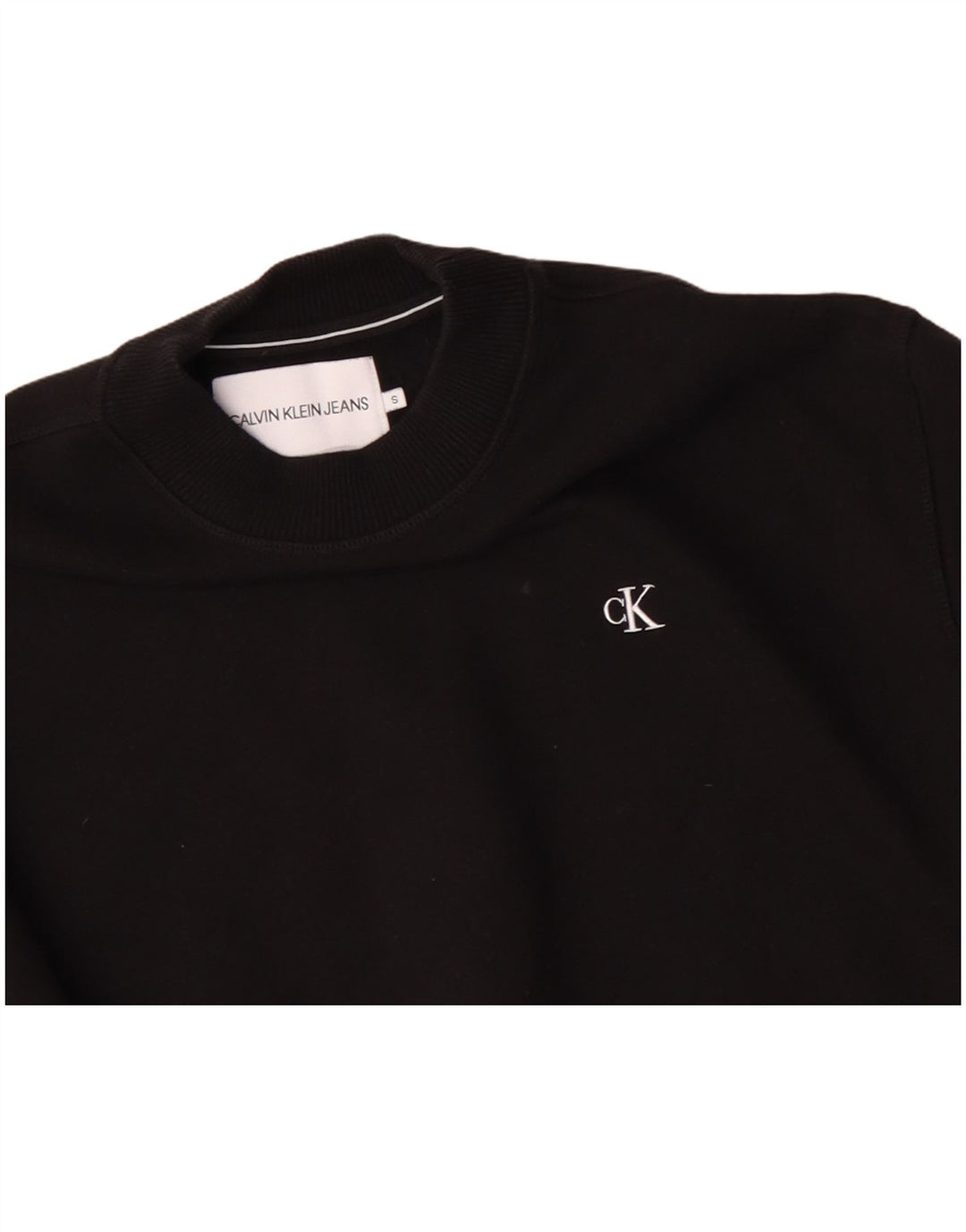 CALVIN KLEIN JEANS Womens Oversized Sweatshirt Jumper UK 10 Small Black