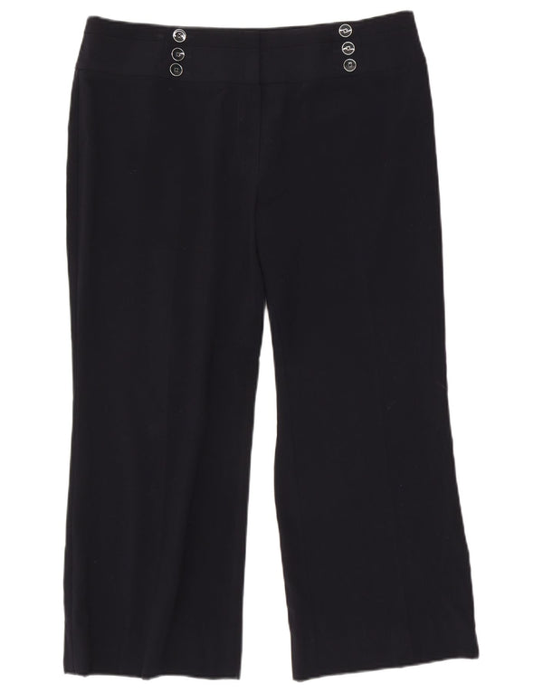 Marks & Spencer Womens Cropped Trousers UK 16 Large W36 L26 Navy Blue