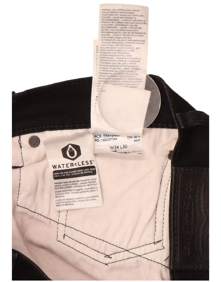 LEVI'S Mens 510 Skinny Jeans W34 L30  Black Cotton