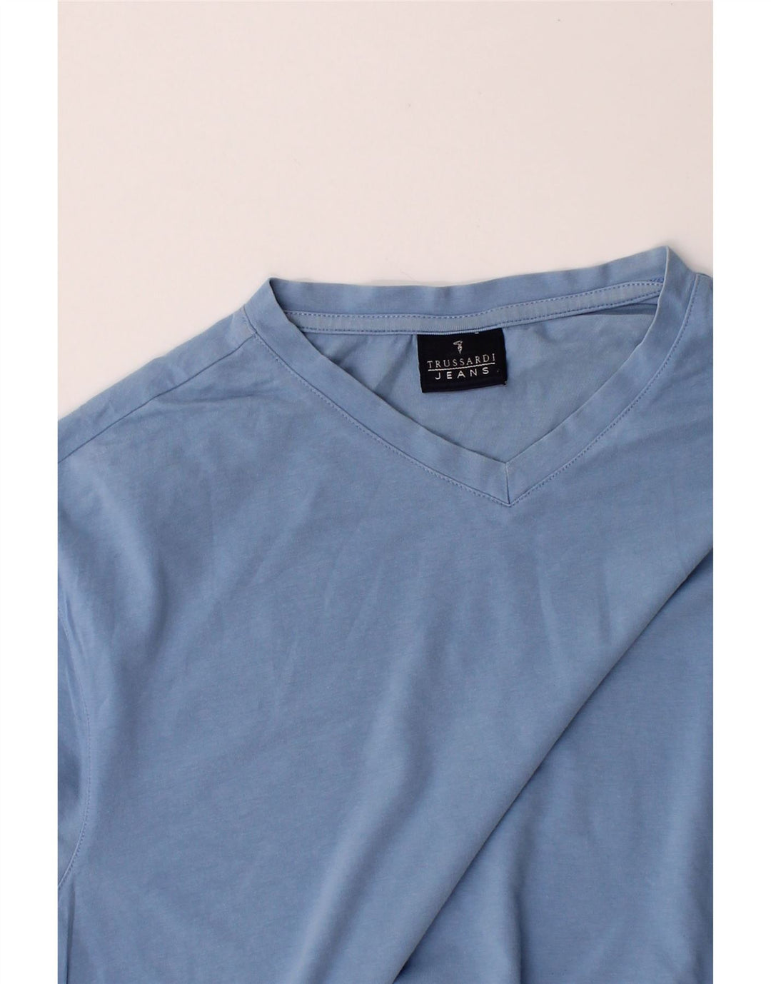 TRUSSARDI JEANS Mens T-Shirt Top Large Blue Vintage Trussardi Jeans and Second-Hand Trussardi Jeans from Messina Hembry 