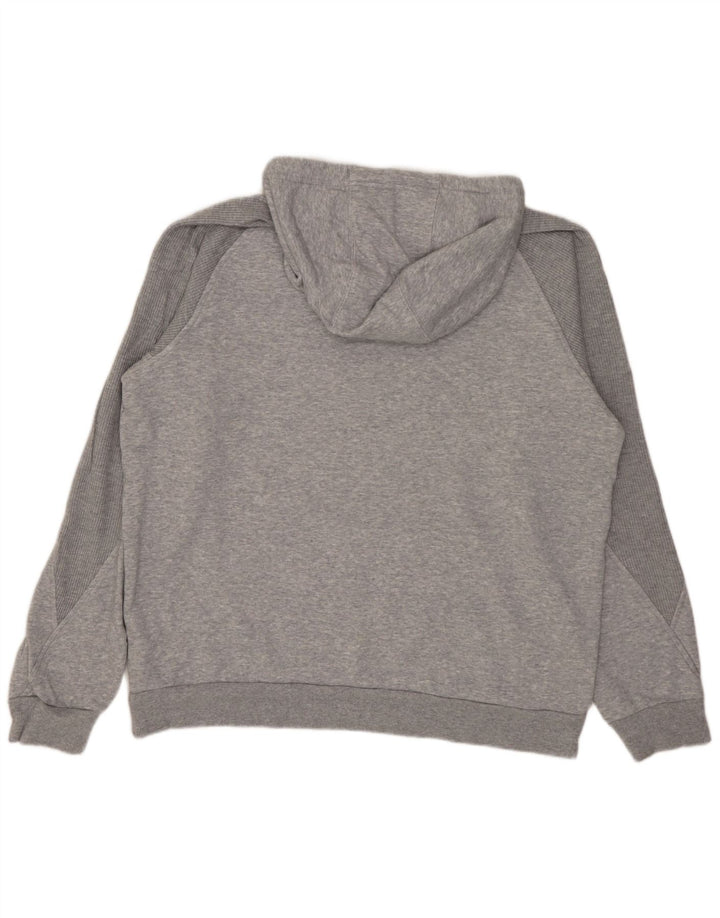 Adidas Mens Hoodie Jumper Medium Grey Flecked Cotton