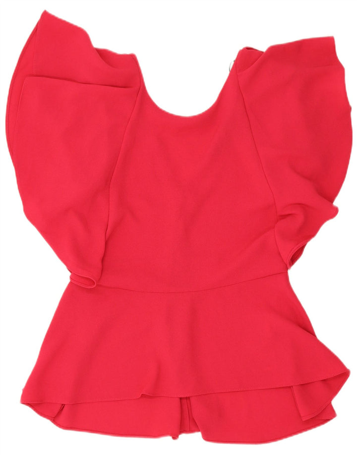 Zara Womens Blouse Top UK 12 Medium Pink Polyester