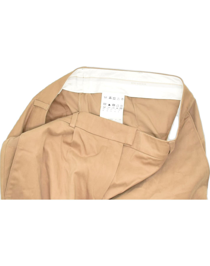 HUGO BOSS Womens Oversized Pegged Casual Trousers W34 L33 Brown Cotton | Vintage | Thrift | Second-Hand | Used Clothing | Messina Hembry 